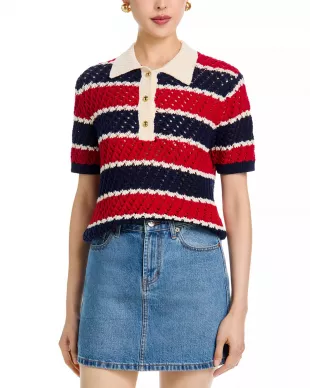 Striped Short Sleeved Rugby Sweater