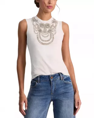 Dede Rhinestone Embellished Tank