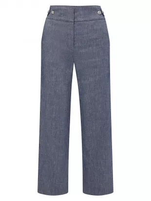 Aubrie Linen Blend Straight Leg Pants