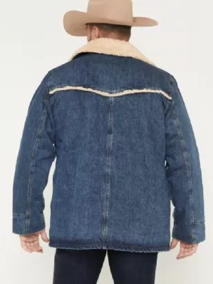 Marshals S01 Ellyn Jameson Sherpa Trim Denim Jacket