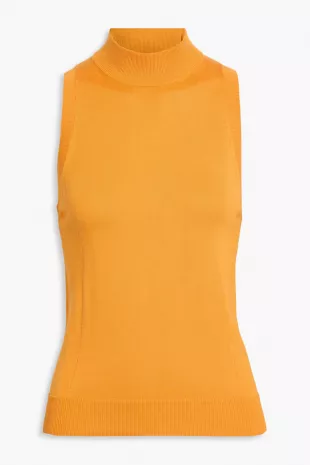 Silk and Cotton-Blend Turtleneck Top