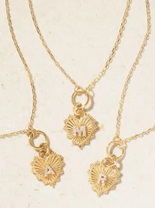 Initial 18 Karat Gold Diamond Necklace