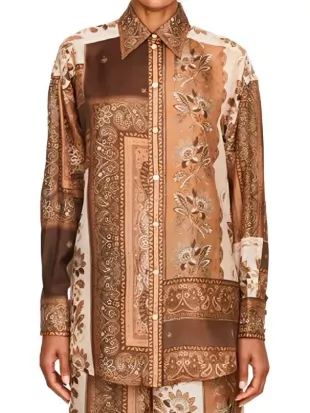 Dutton Ranch 2026 Beulah Jackson Printed Silk Shirt