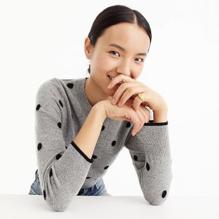 Polka dot sweater in everyday cashmere