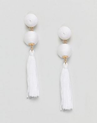 Boucles d'oreilles enveloppantes à perles et pampilles