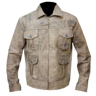 Men's Jason Statham Expendables 2 Distressed Leather Jacket   All Sizes  | eBay
