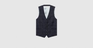 Gucci Veste à carreaux et abeille