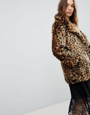 Pimkie Leopard Print Faux Fur Coat at asos.com