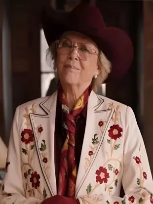 Dutton Ranch 2026 Annette Bening White Floral Blazer