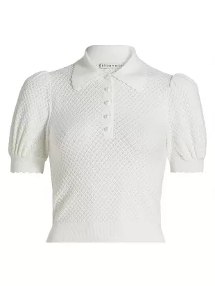 Ramona Pointelle Polo Top