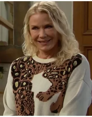 Bold and the Beautiful Brooke Logan Leopard Graphic Sweater