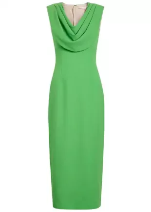 green dress with pearl necklace The Kindness Emerald Green Pearl Embellished Button Down Dress – Shop the  Mint main image 1