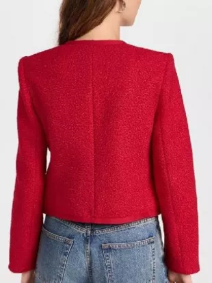 Fox And Friends 2026 Ainsley Earhardt Red Tweed Jacket