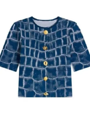 Imperfect Women Kate Mara Blue Crocodile Cardigan