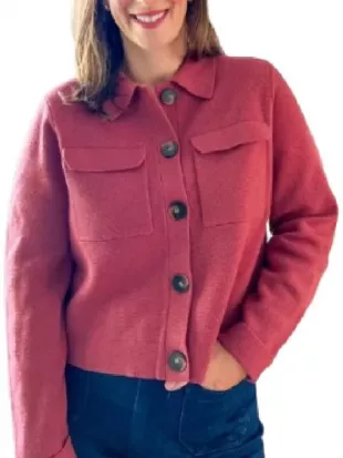 I’ll Be Seeing You Stacey Farber Burgundy Cardigan