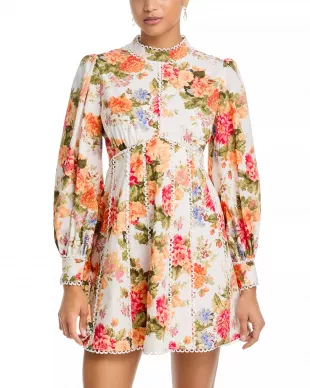 Floral Ric Rac Inset Mini Dress