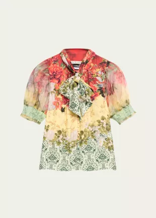 Brentley Tie Puff Sleeve Blouse