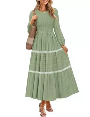 Women's Spring Long Sleeve Maxi Dresses