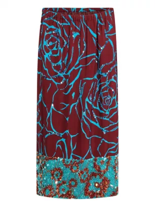 Embroidered Sequin Skirt