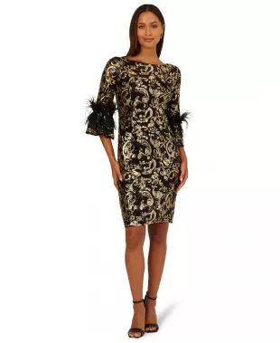 Women's Sequin Embroidered Midi Dress