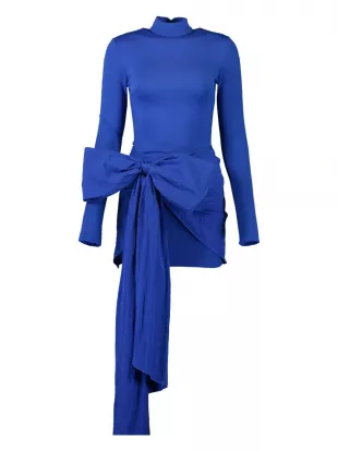 Bow-detail Jersey Mini Dress