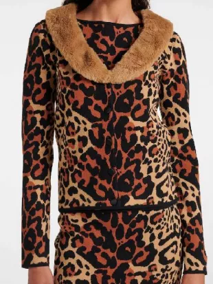 Margo’s Got Money Troubles Michelle Pfeiffer Leopard Print Cardigan