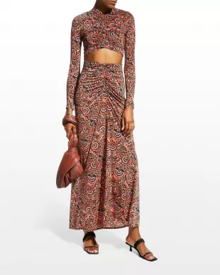 Aureta Ruched Maxi-Skirt