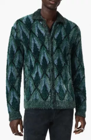 Fardella Abstract Fuzzy Cardigan