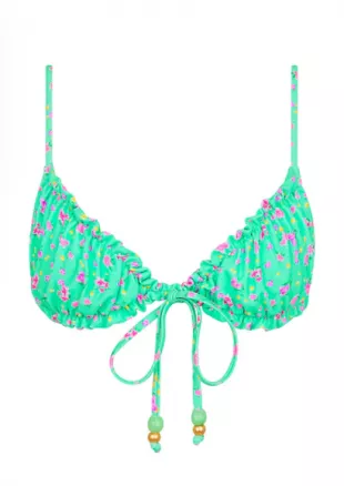 Ruched Bow Bralette Bikini Top