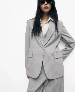 Pinstripe Suit Jacket