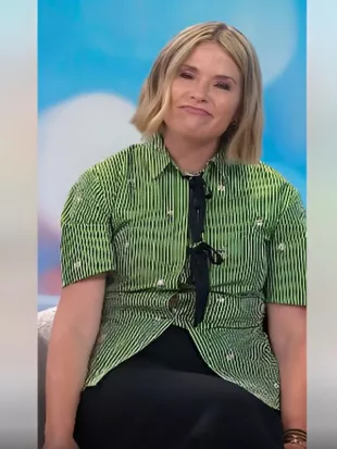 Today 2026 Jenna Bush Hager Green Floral Striped Shirt