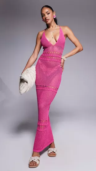 cross strap ruffle floor length dress Petite Gigi Techno Scuba Cross Neck Ruffle Floor Length Dress main image 0