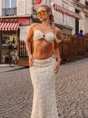 Lace Tie Side Maxi Skirt Sweet Nothings