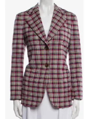 Margos Got Money Troubles S01 Elle Fanning Plaid Blazer
