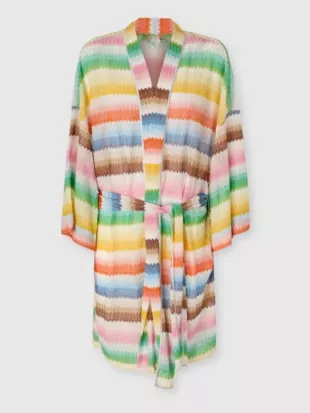 Emily In Paris S06 Ashley Park Striped Crochet Robe