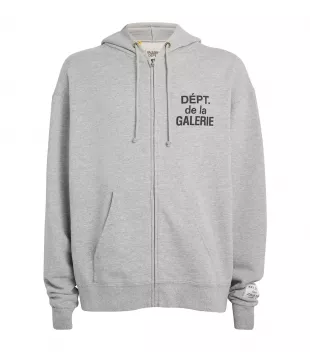 Cotton-Blend Zip-up Logo Hoodie
