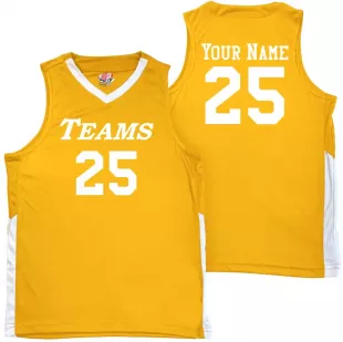Gold and White Basketball Jersey