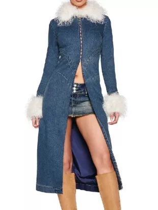 Off Campus S01 Allie Hayes Faux Fur Denim Coat