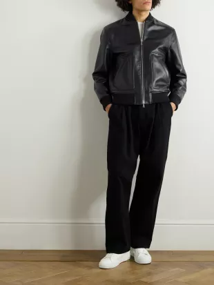 Cesar Leather Bomber Jacket