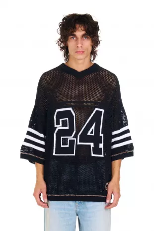 Knit 24 Football Shirt in Black