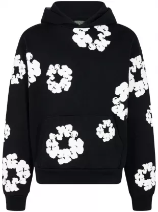 Printed "Cotton Wreath" Hoodie