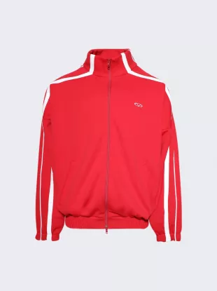Red Oval Logo Gym Track Jacket