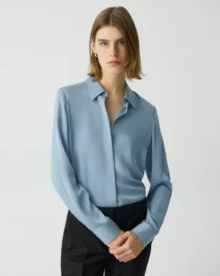Fitted Shirt in Silk Georgette