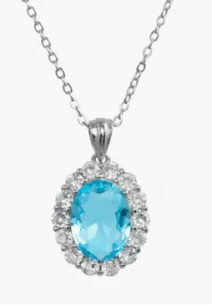 Diana Cubic Zirconia Halo Pendant Necklace