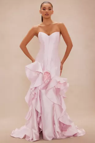 Irina Ruffle Taffeta Gown
