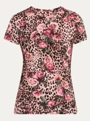 TYATR Sharon Newman Floral Leopard T-Shirt