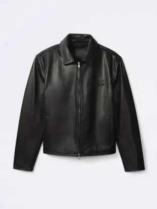 Jung Kook X Black Leather Racer Jacket