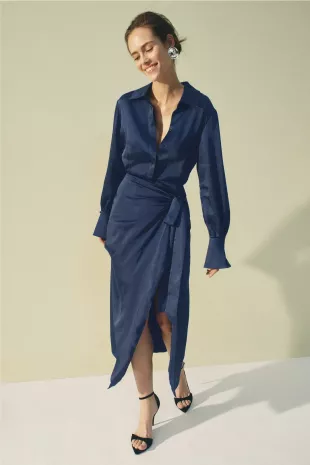 Collared Wrap Dress