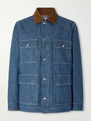 Austin Corduroy Trimmed Denim Jacket