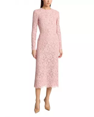 Floral Lace Column Midi Dress